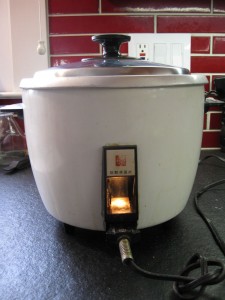 My rice cooker, doing its thing
