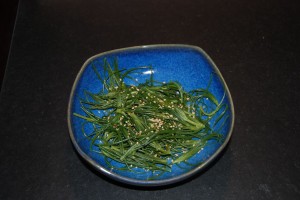 Agretti with sesame seeds