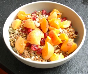 apricots on granola